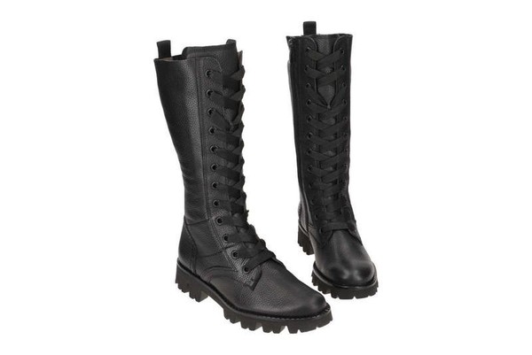 Women Paul Green Boots Black Leather 38.5 #C4B8