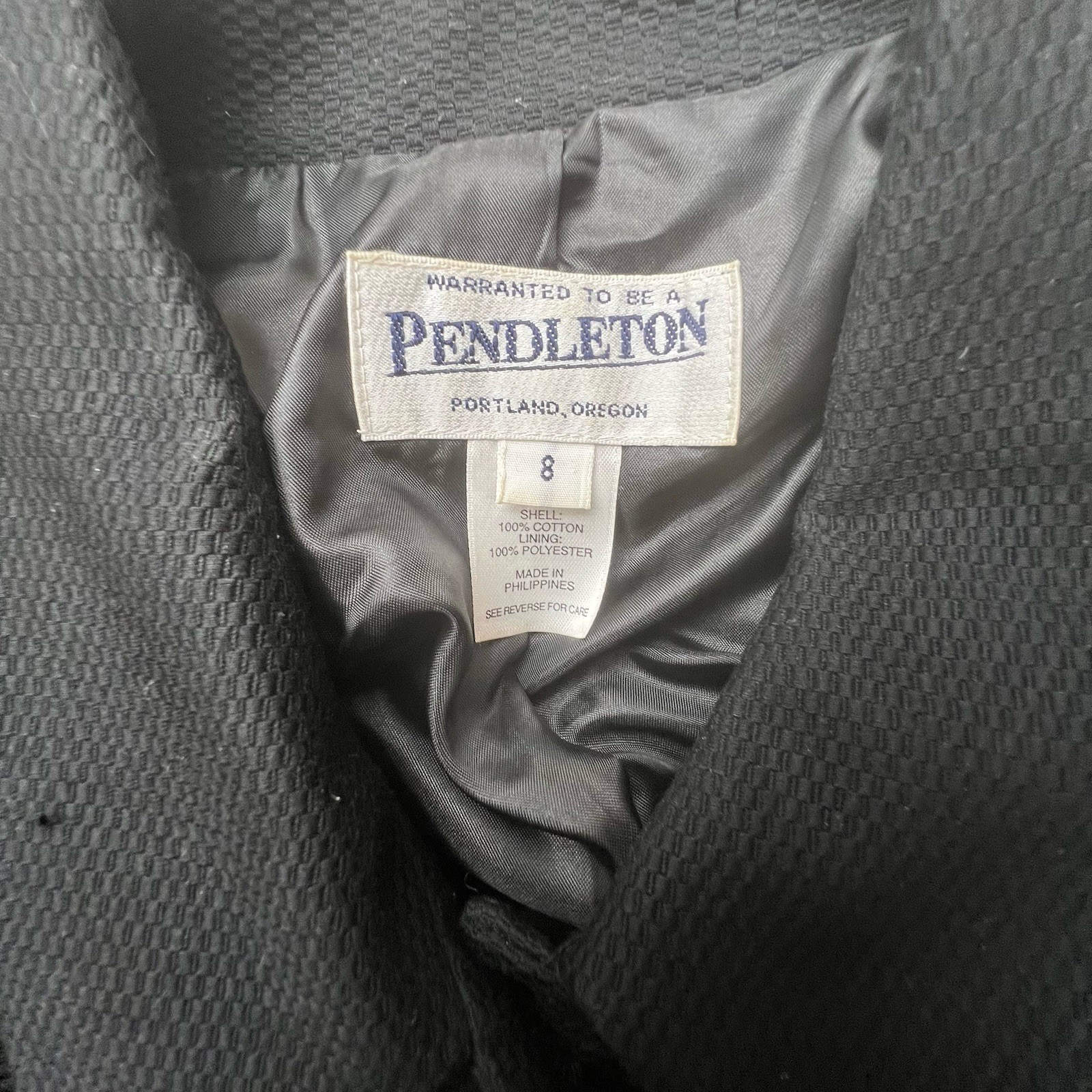 Pendleton Women's Textured Black Cotton Blazer Ja… - image 5