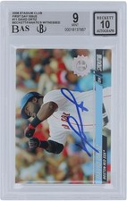 David Ortiz Red Sox Signed 2008 Topps Stadium Club #11 #/599 BAS 9/10 Card