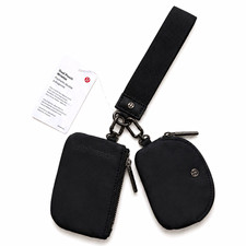 Lululemon Dual Pouch Wristlet Black 2-Piece Detachable Zipper Pouches