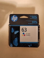 HP 63 Tri-color Ink Cartridge Sealed Expired 03/23 Genuine OEM Authentic Sealed