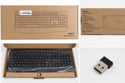 CK211 Wireless Standard Keyboard 2.4GHz USB Receiver Numeric Keypad Black