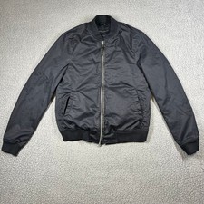 AllSaints Oslo Bomber Jacket Mens Small Black Cotton Full Zip MJ027K Outerwear