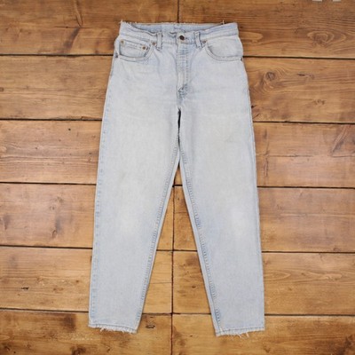 Vintage Levis 550 Jeans 33 x 32 USA Made 90s Light Wash Straight Blue Red Tab
