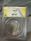 1887 Morgan Silver Dollar $1 ANACS  MS 62
