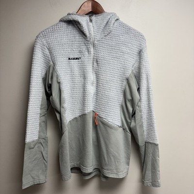 Mammut Aenergy Light Hooded Jacket Womens L Gray Lightweight Mid Layer Hiking