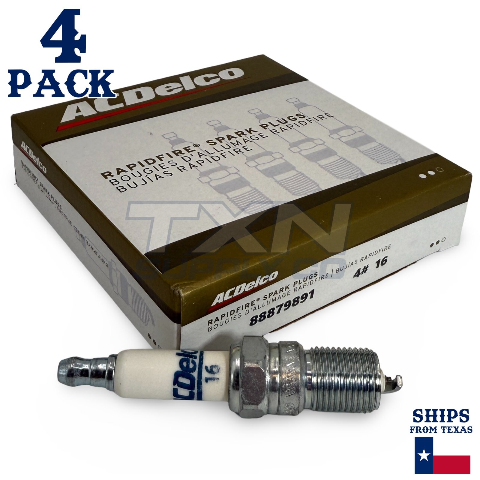 4 Pack GM ACDelco #16 RAPIDFIRE Platinum Spark Plugs
