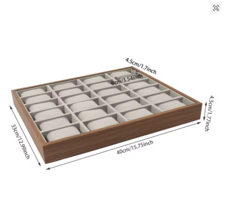 24 Slot Luxury Wooden Watch Box Organizer Jewelry Display Case Flannel ...