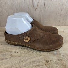 Earth Origins Womens Clogs Size 9M Brown Suede Leather Comfort Slip On Shoe Boho