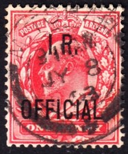 GB ED VII 1902 SGO49 1d SCARLET 