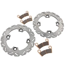 Rear RipTide Brake Rotors and Brake Pads fits 2016 2017 Polaris 1000 RZR S EPS