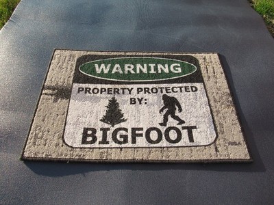 Logix USA Bigfoot Warning Door Mat Funny Sasquatch Floor Rug 23.5x17.5''