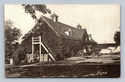 Vintage Mount Vernon Barn Postcard Leet Brothers Linen Era 1 Cent