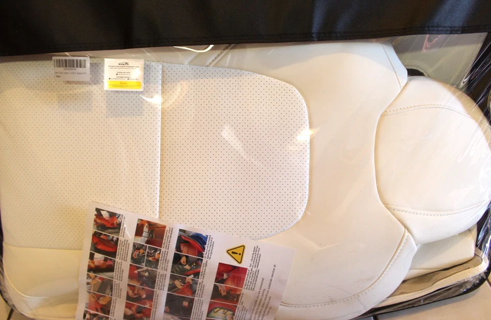 Fundas de asiento de coche Tesla Modelo 3 Wekar blancas cuero napa asientos interiores de coche (NUEVO EN CAJA) Foto 2 de 4