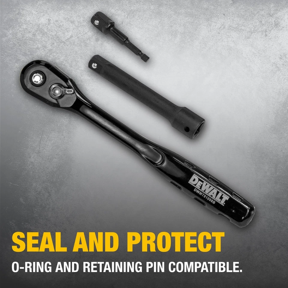 DEWALT Impact Socket Set with Ratchet, Metric/SAE, 1/2" Drive, 23-Piece Set with - Image 4 of 4