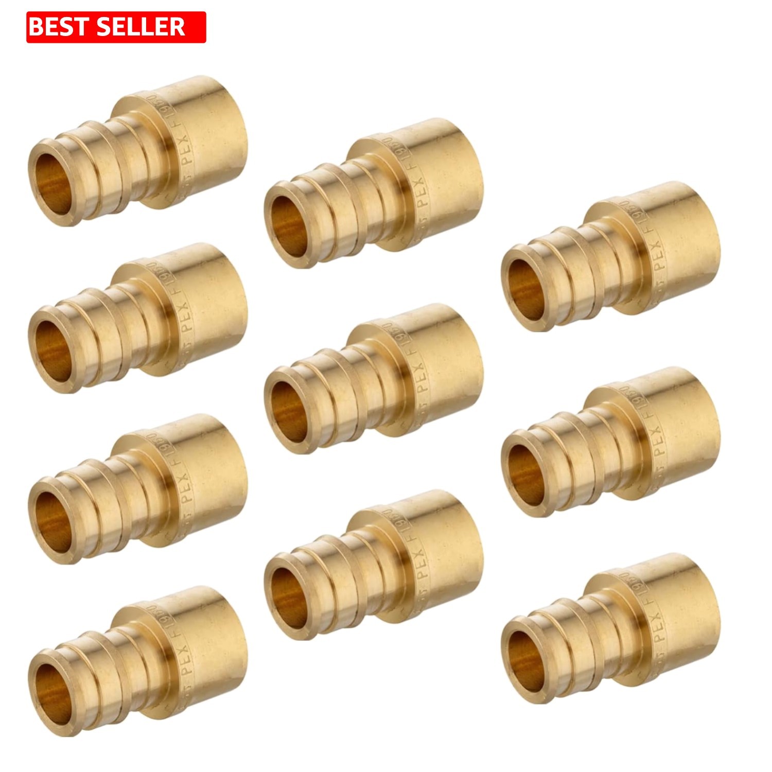 Pex Expansion Fitting 10 Pcs 1/2 In Female Sweat Adapter Brass Copper Plumbing