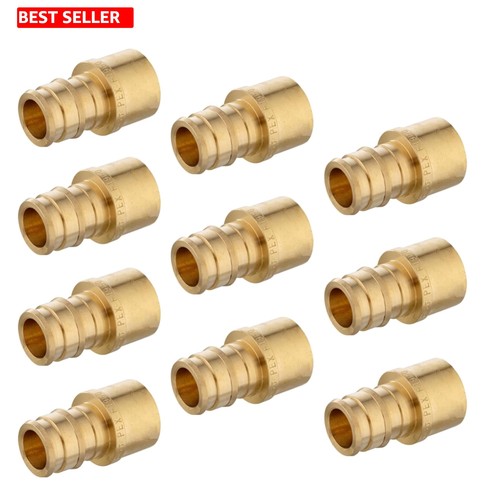 Pex Expansion Fitting 10 Pcs 1/2 In Female Sweat Adapter Brass Copper Plumbing