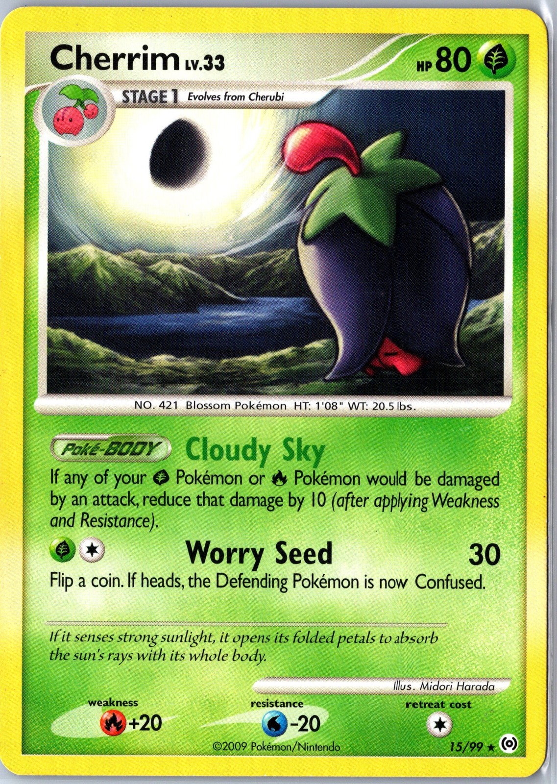 Pokemon tcg: Arceus Cherrim #15/99 Base - NM Rare .VO5