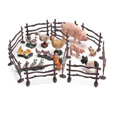 Decorative Model Farm Ranch Fence Ornament 10 Piece PVC Simulation Set