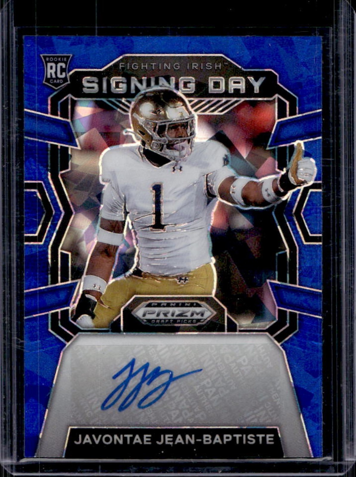 Javontae Jean-Baptiste Panini Prizm Draft Picks Signing Day #SDJJB Blue Ice