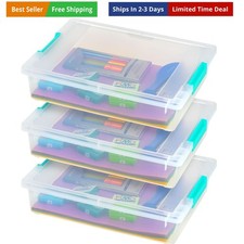 IRIS  6 Qt. Plastic Storage Bins Containers with Lids, 3 Pack, Small Sensory ...