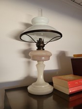 Jugendstil antike &Ouml;llampe Salonlampe Petroleumlampe Tischlampe Opalglas