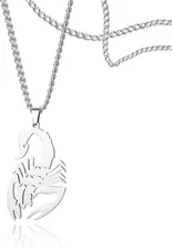 Scorpion Necklace Men's Necklace Stainless Steel Scorpio Constellation Pendant J