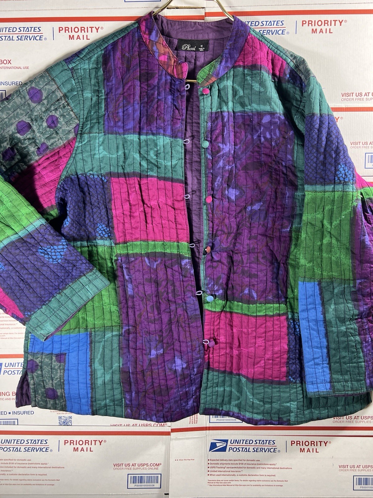 Vintage Patchwork Reversible Jacket Coat Colorblo… - image 1