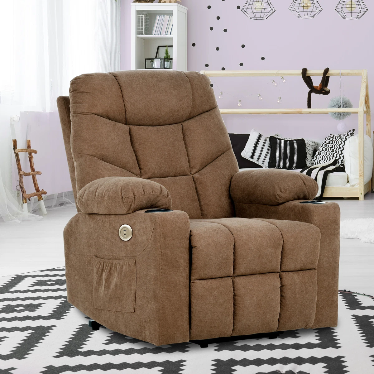 Electric Power Lift Recliner Chair for Elderly, Fabric Recliner