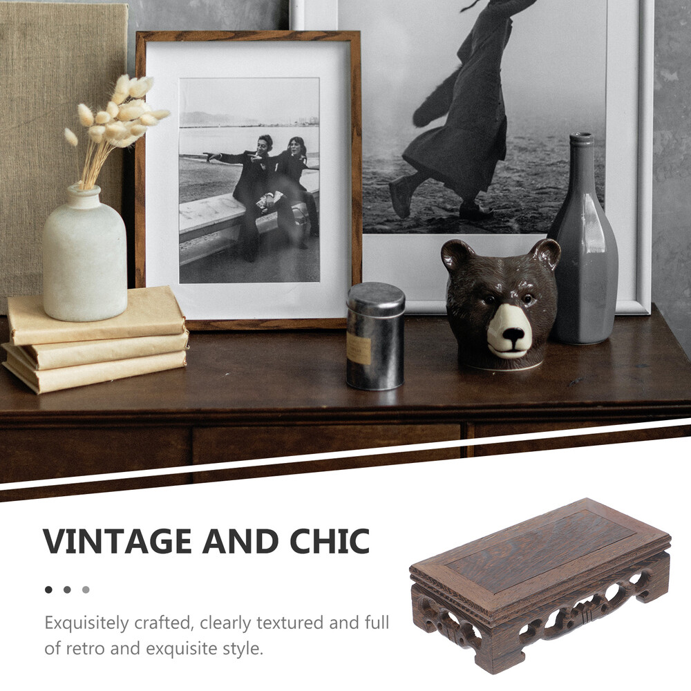 5x Decorative Square Exquisite Vintage Display Stand Wood