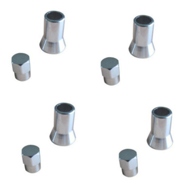 New Set of 4 Valve Stem Chrome Cover and Chrome Nut Rebuild for TPMS Sensors