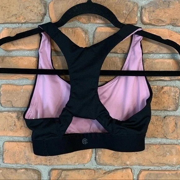 Sutiã esportivo Champion feminino pequeno preto costas cruzadas racerback atlético buraco na fechadura - Imagem 2 de 3