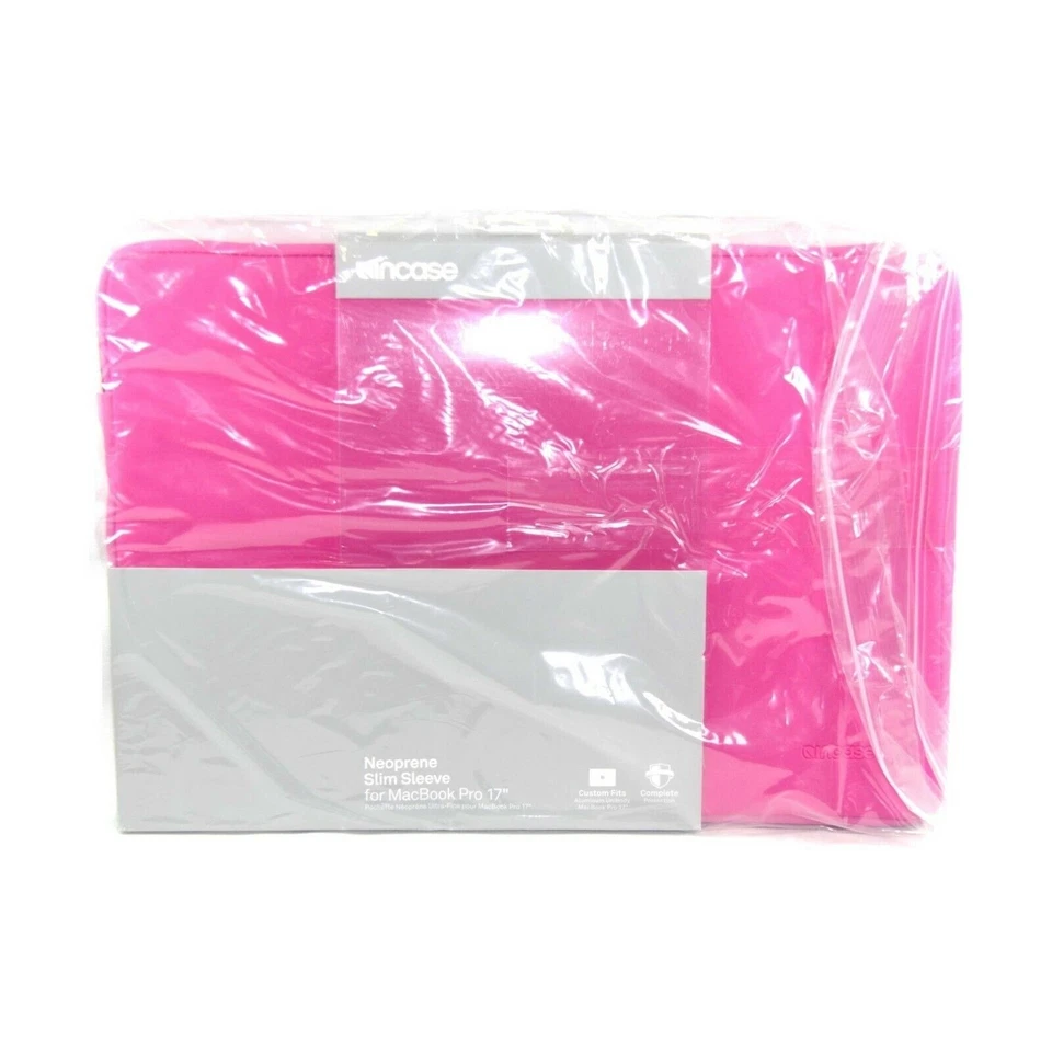 INCASE BAG SLEEVE FOR MACBOOK PRO 17" SLIM FAUX FUR LINED ZIPPER PINK CL60062 - Image 2 of 2