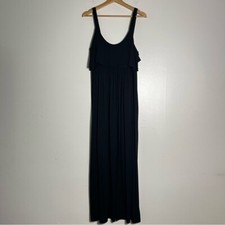 Soma Sleeveless Maxi Dress Top Ruffle Stretch Material Black size large