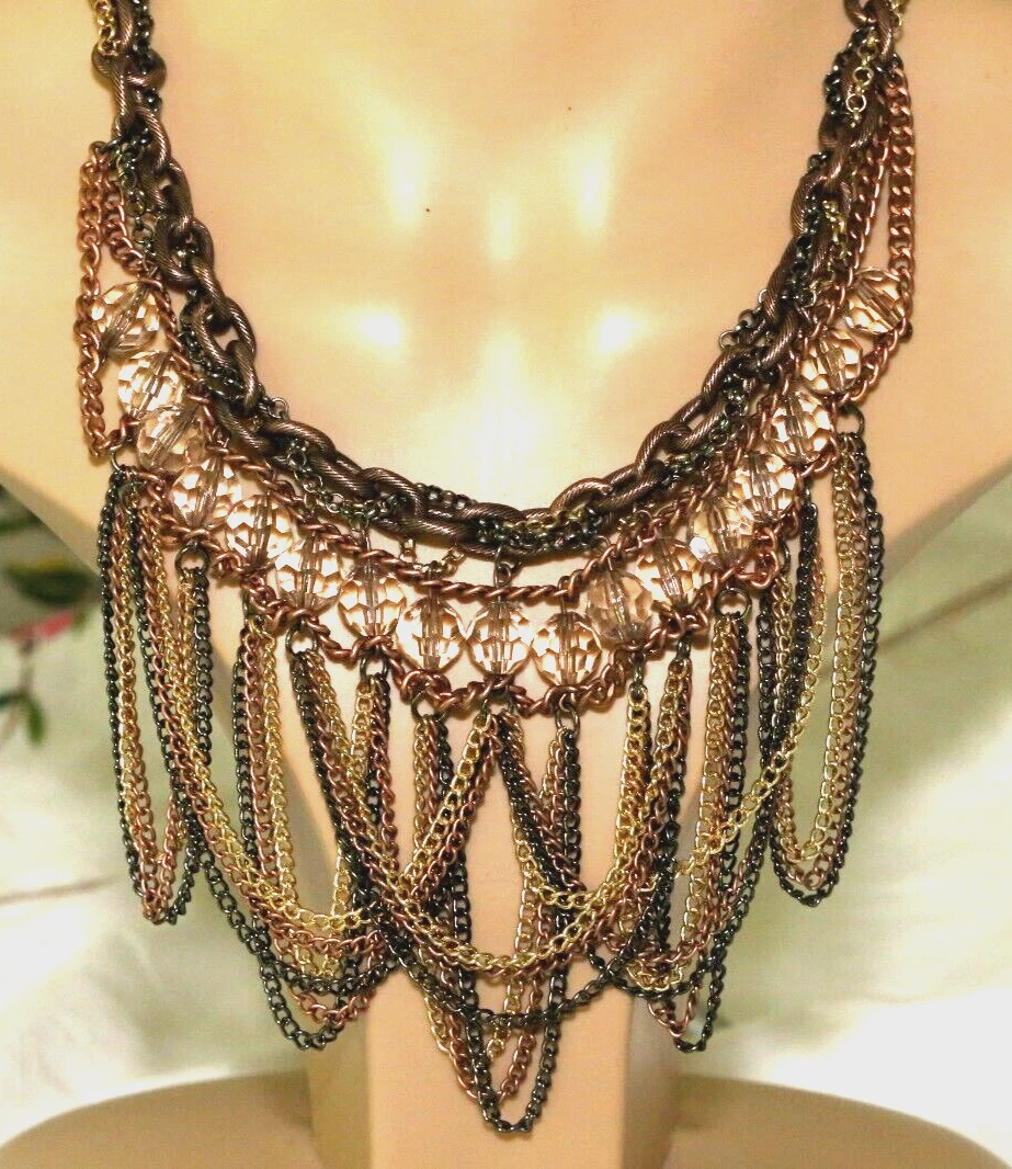Clear statement necklace sale