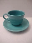 Fiestaware Teacup and Saucer Turquoise Homer Laughlin