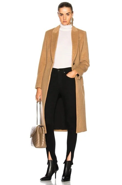 Rag & Bone Duke Long Camel Coat Size 2 100% Camel With Leather Trim ($898 OG) - Image 3 of 4