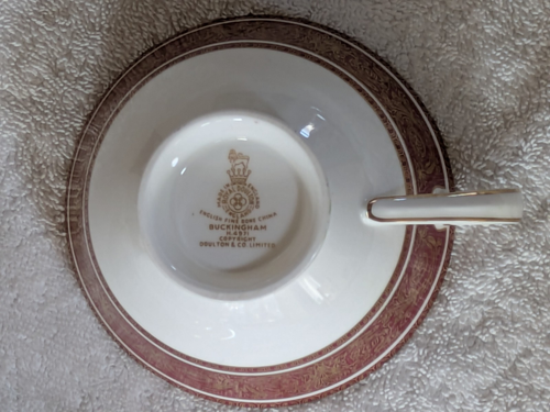 5pcs Royal Doulton Buckingham H4971 Gold Scrolls on Maroon 5 Pcs Place Setting - Picture 19 of 23