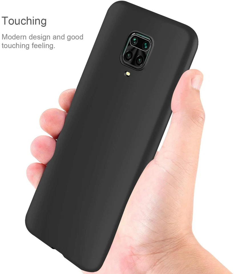 COVER CUSTODIA + PELLICOLA VETRO TEMPERATO PER XIAOMI REDMI NOTE 9 PRO NERO  - Immagine 3 di 4