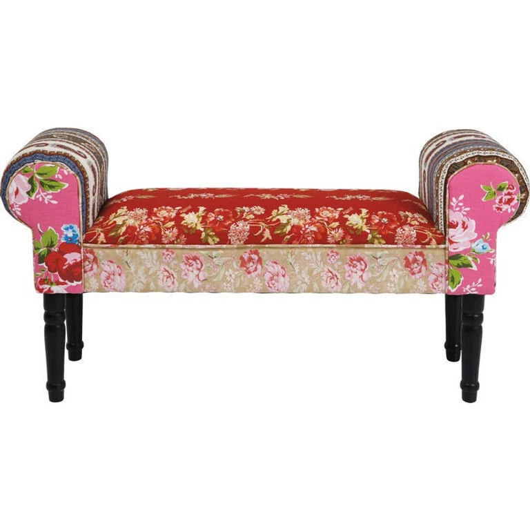 Patchwork Bank Sitzbank Patchworkbank Polsterbank rot bunt Neu KARE Design 75161 - Bild 2 von 4