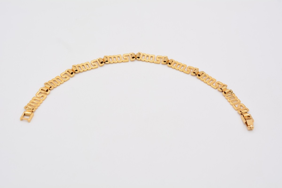 Vintage 2000 Chain Bracelet Linked Yellow Gold Tone Shiny Vintage 2000 Chain Bracelet Linked Yellow Gold Tone Shiny