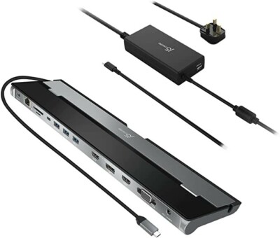 j5create Typ C Dockingstation mit 90W PD Wand Ladeadapter - Unterstützung 3...