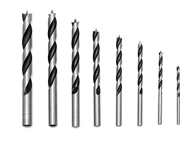 GEFRABO Holzspiralbohrer Spiralbohrer Ø 3-16 mm mit Zentrierspitze & 2 Schulterschneiden