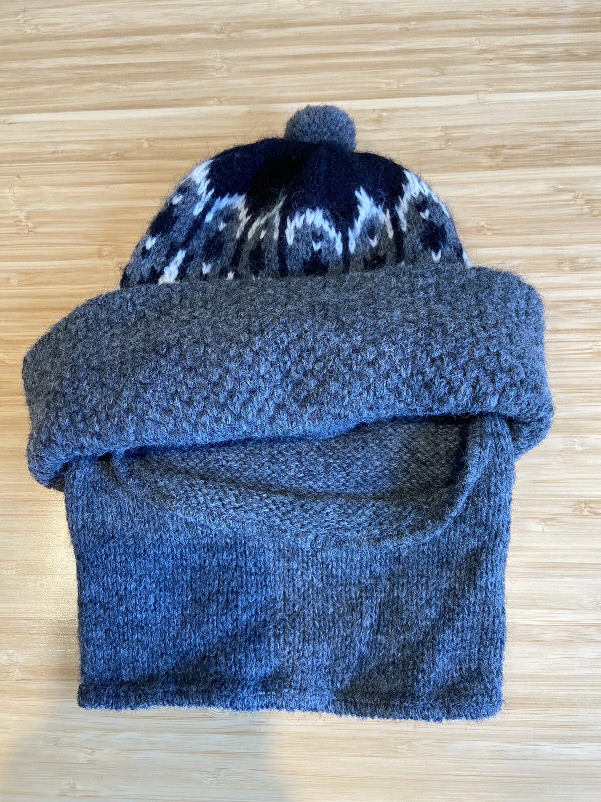 Vintage Knit Robber Beanie Convertible Ski Mask 1 Hole Balaclava 80s 90s