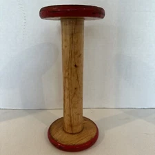 Vintage 9 1/4" Wooden Textile Industrial Mill Factory Bobbin Spool Primitive