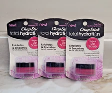 (3) ChapStick Total Hydration Natural Lip Scrub 0.27 oz Sealed Sugar Plum