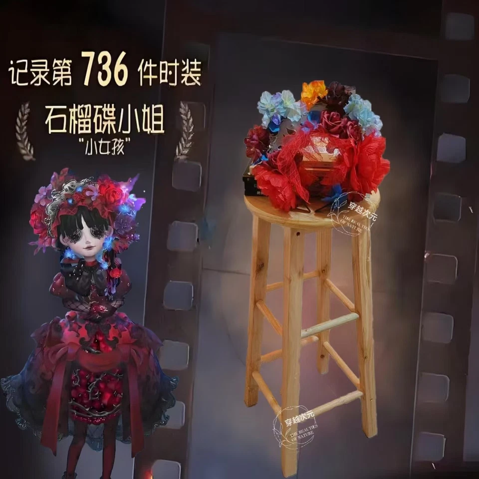 Identity Ⅴ Little Girl Dress Up Red Lace Short Skirt Outfit W/Bow Tie Gift - Image 2 of 4