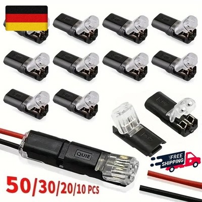50 Stück Doppeldraht Kabel Steckverbinder mit Verriegelungsschnalle, AWG 18-22