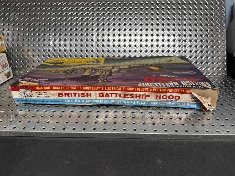 Vintage Rare 1964 Lindberg HMS Hood British Battle Cruiser Motorized #763M - Image 4 of 4