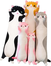 Long Cat Plush Pillow Soft Cat Hugging Pillow Stuffed Animal Pillow Cute Kitty T